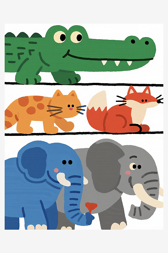 卡通動物插畫高清圖片素材