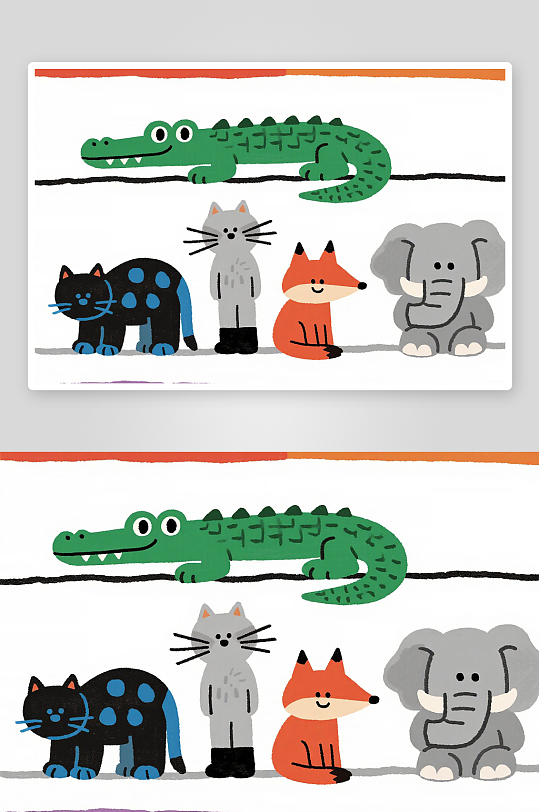 卡通動物插畫高清圖片素材