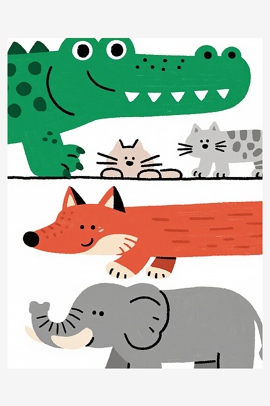 卡通動物插畫圖片素材