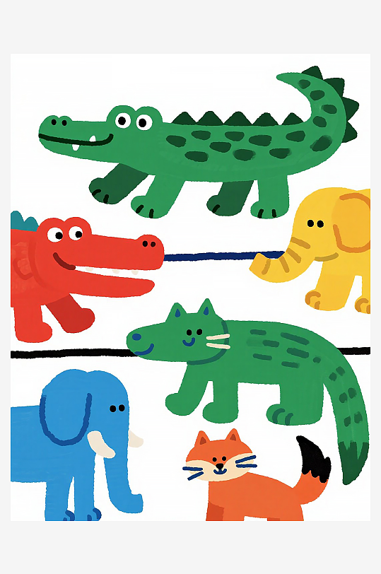 卡通動物插畫圖片素材