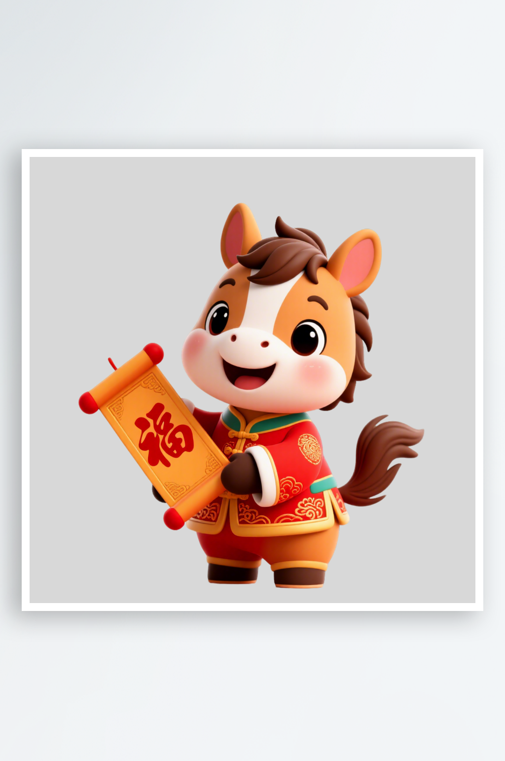 手绘马年IP素材素材