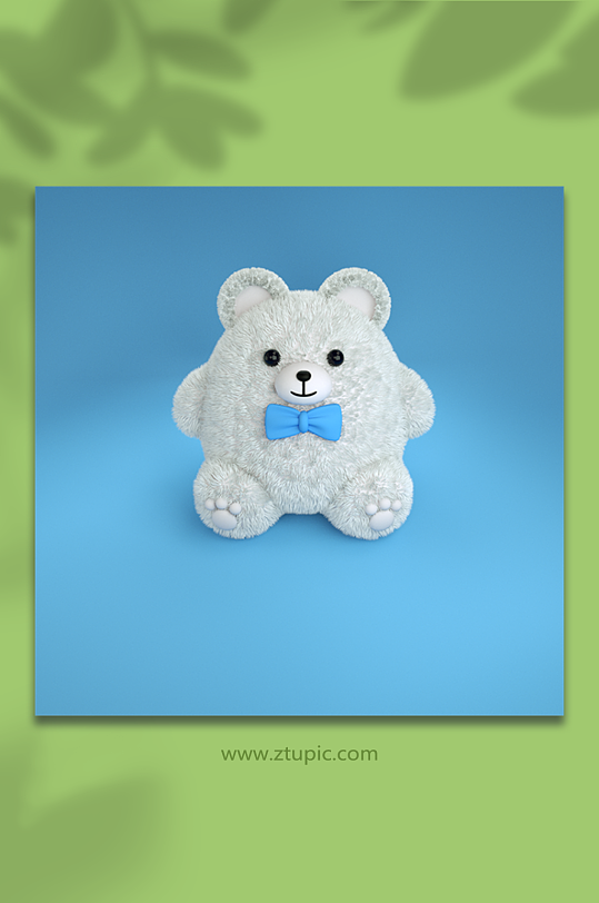 毛绒动物C4D卡通白熊模型