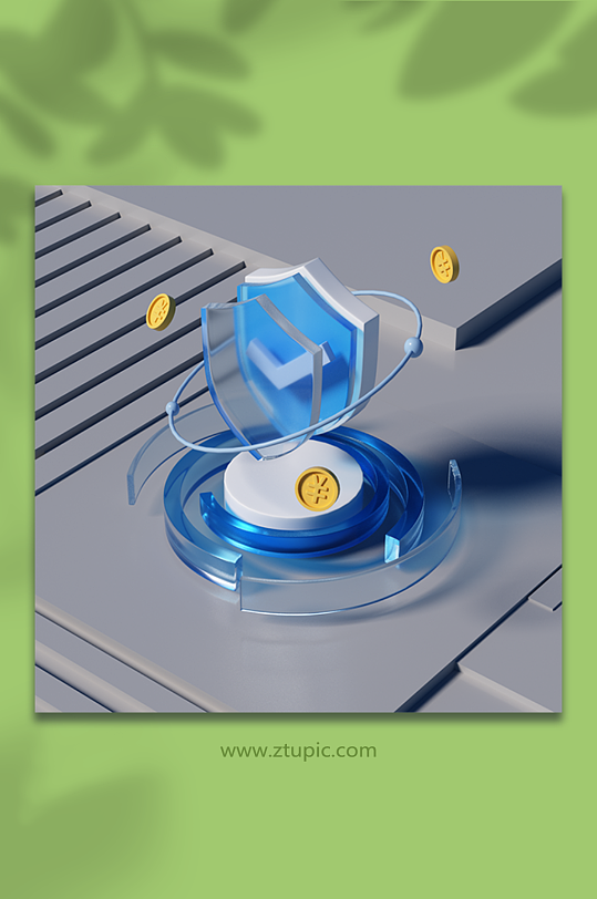 磨砂半透明金融图标C4D3D模型-众图网