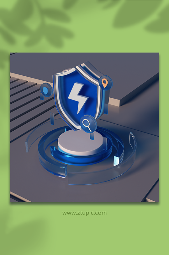 磨砂半透明金融图标C4D3D模型-众图网