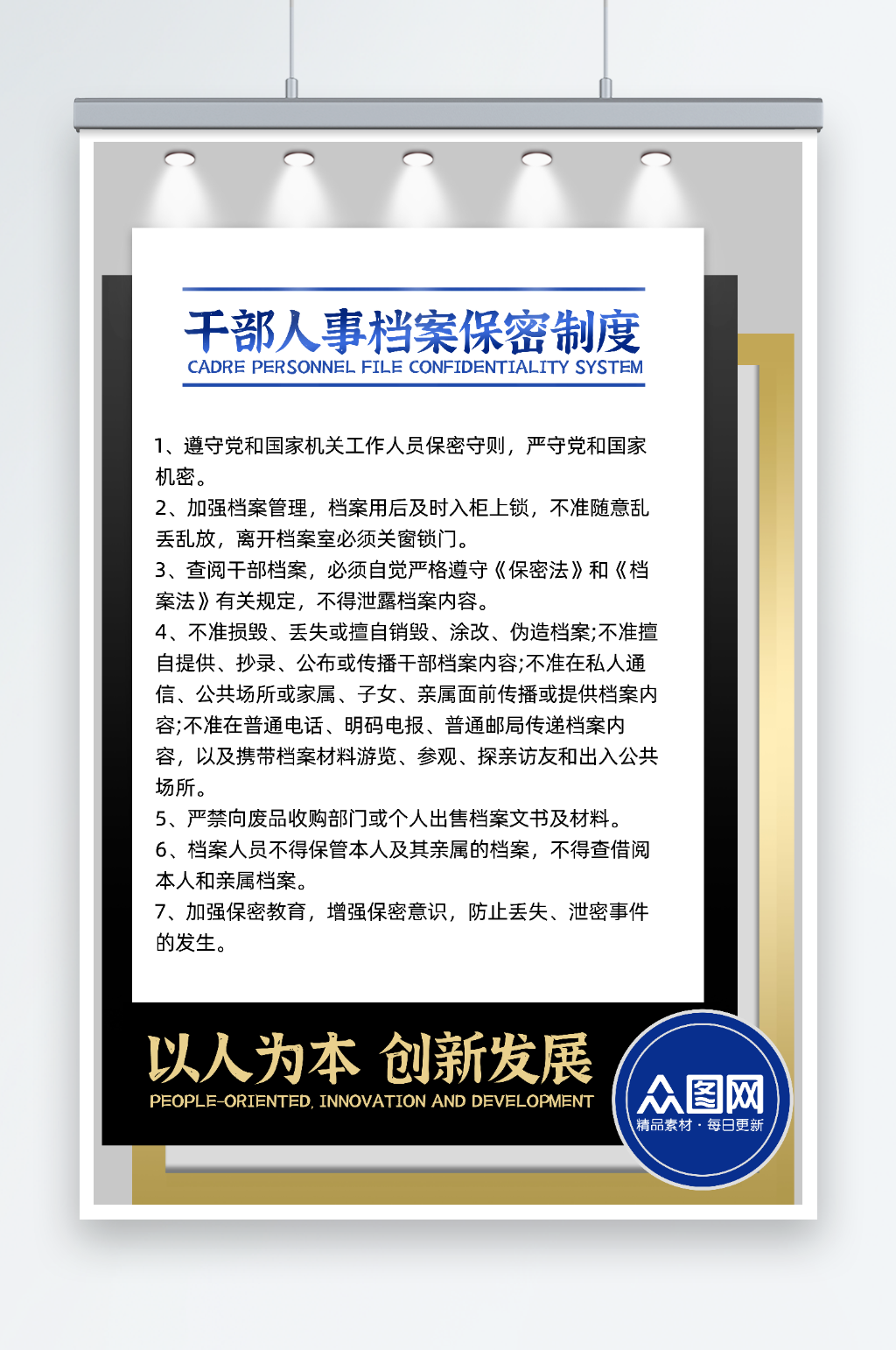 干部人事档案保密制度海报素材
