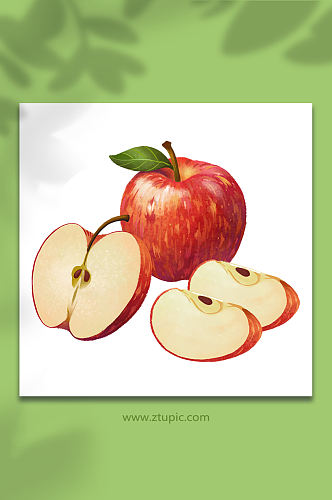 苹果水果元素插画