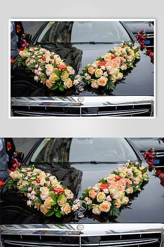 婚车鲜花装饰照片