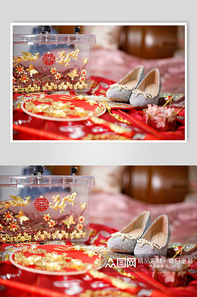 婚礼婚鞋团扇秀禾照片素材
