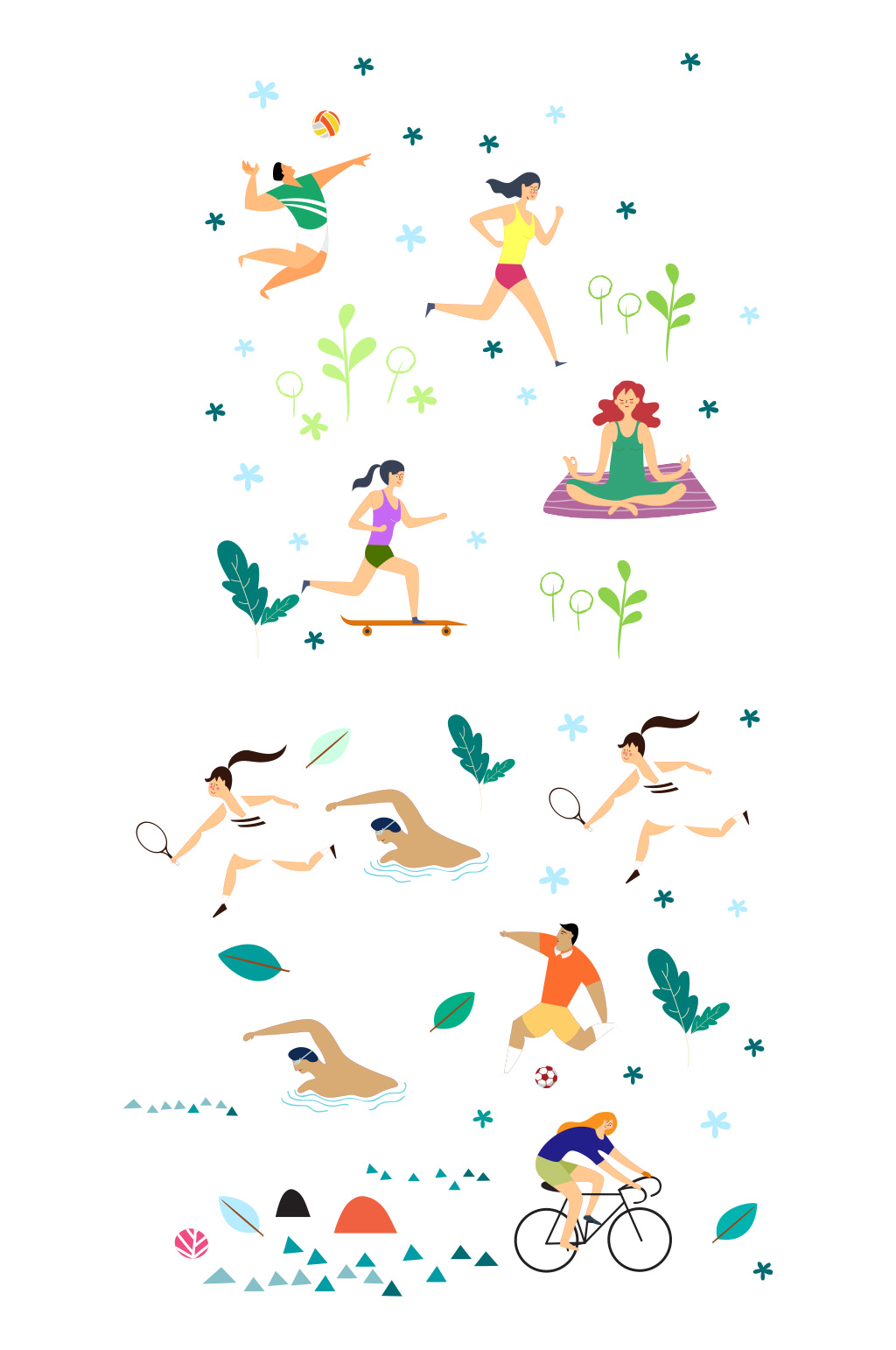 >创意户外运动人物设计矢量素材