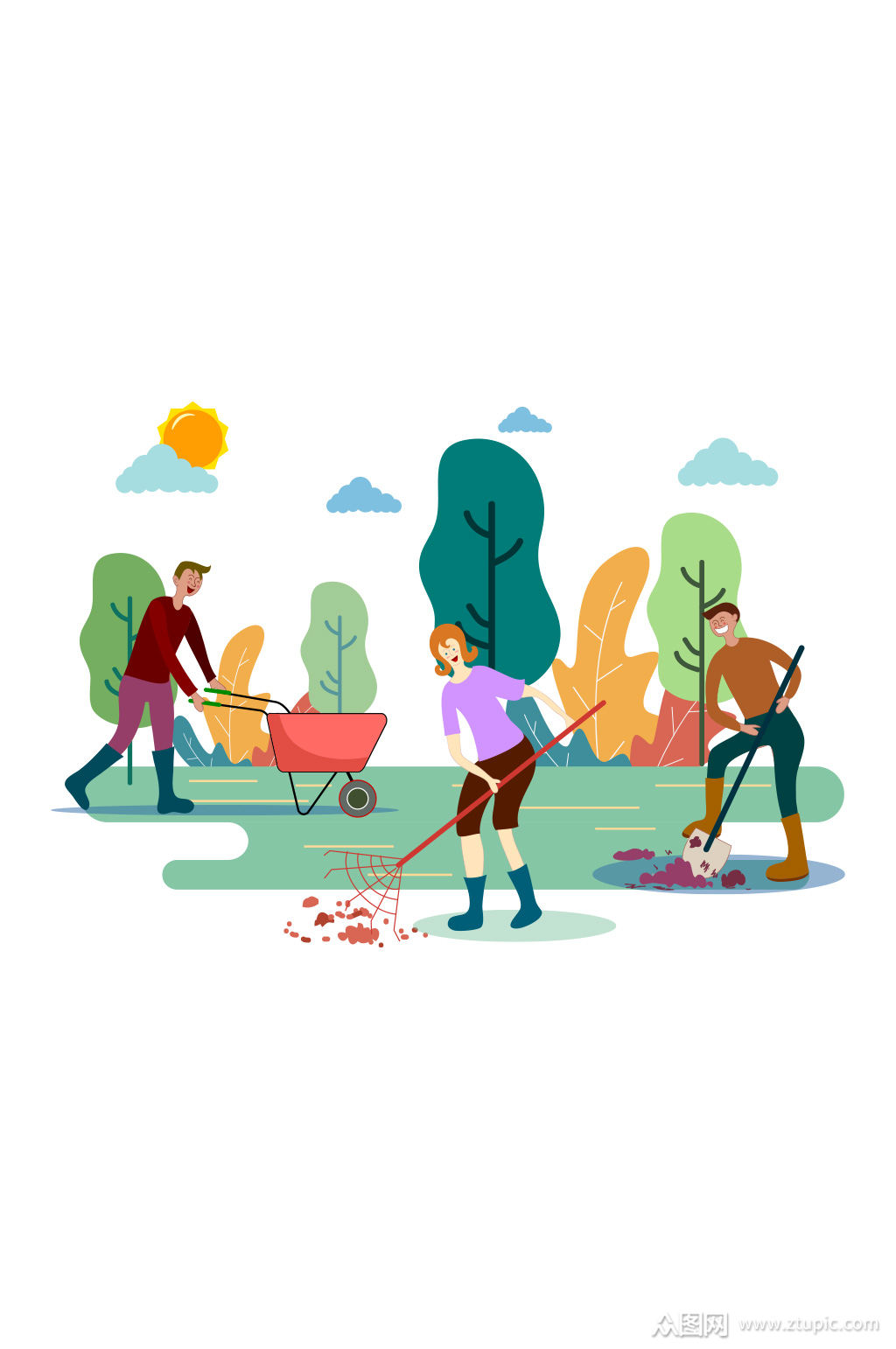 创意辛苦耕作的农夫矢量素材