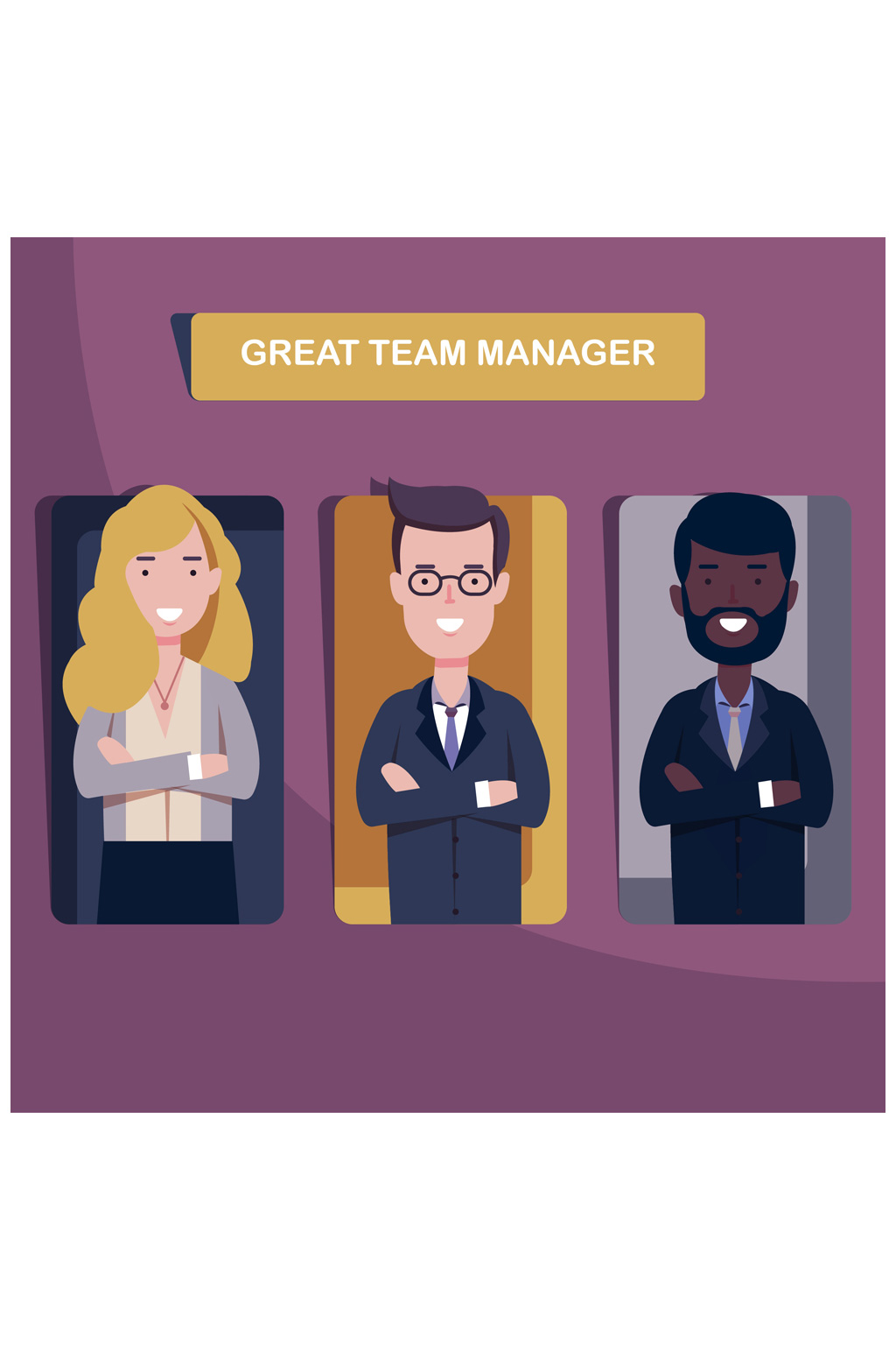 3个创意商务团队人物矢量素材