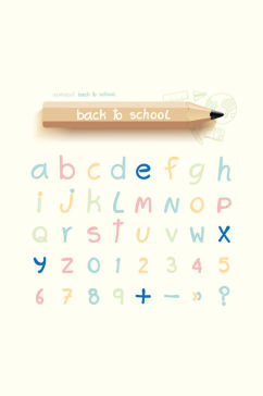 铅笔创意英文字母元素设计