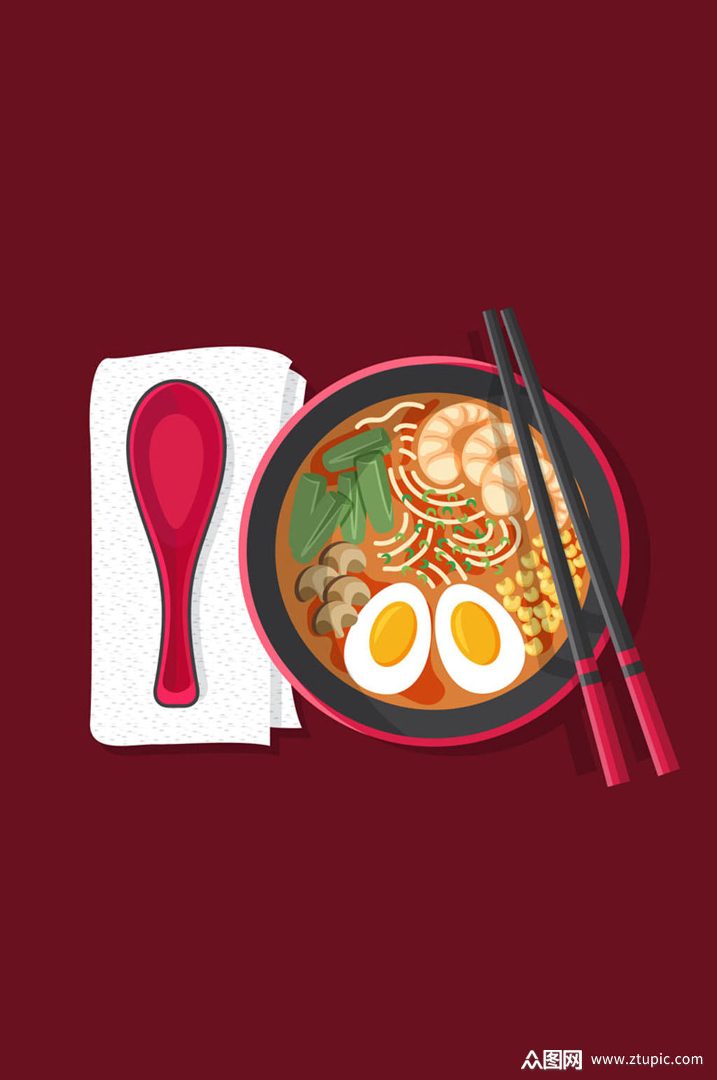 美味日本拉面设计矢量素材