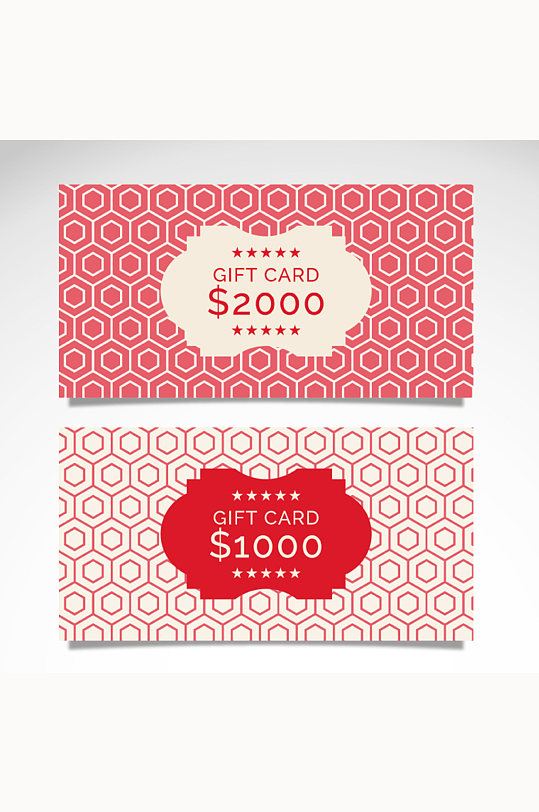 2款红色礼品券矢量素材