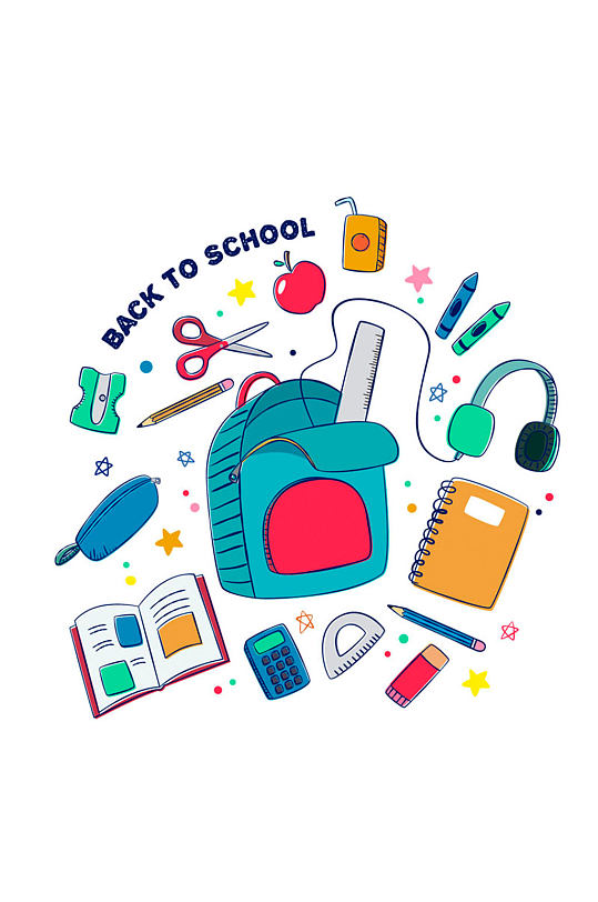 16款彩绘返校用文具矢量素材