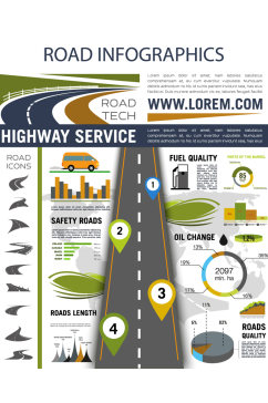创意公路交通信息图矢量素材
