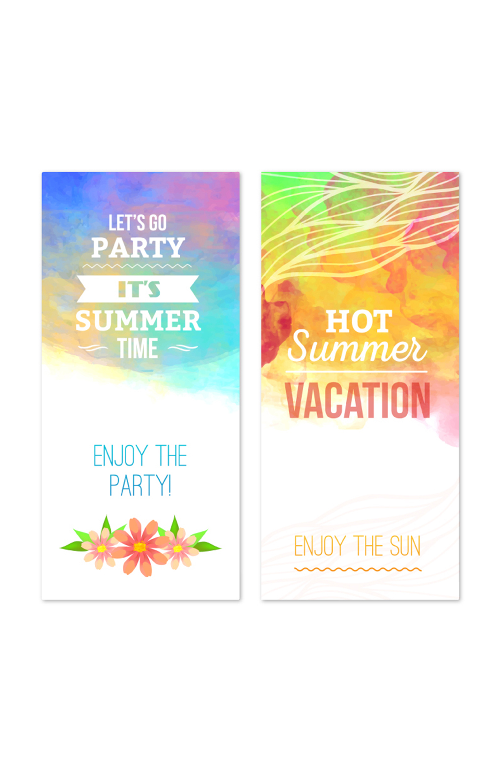2款清新夏日派对banner矢量图素材