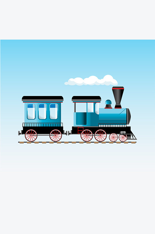 卡通蒸汽火车矢量图