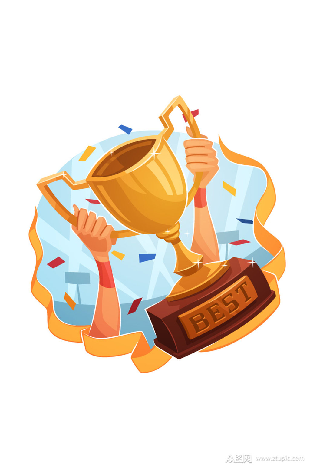 卡通奖杯插画矢量素材
