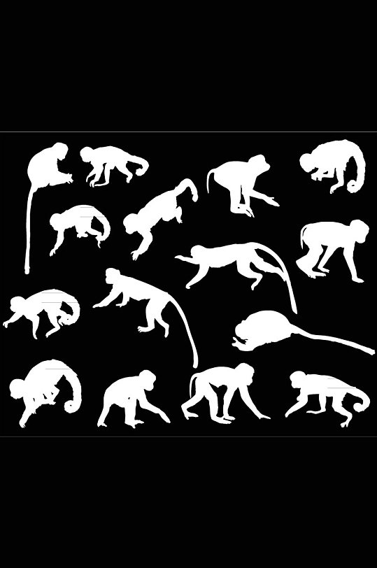 创意矢量猴子小猴子元素设计可爱国际友谊节2只猴子矢量素材立即下载