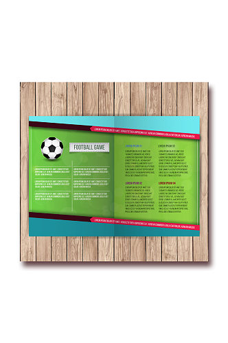 创意足球运动折页宣传单矢量素材