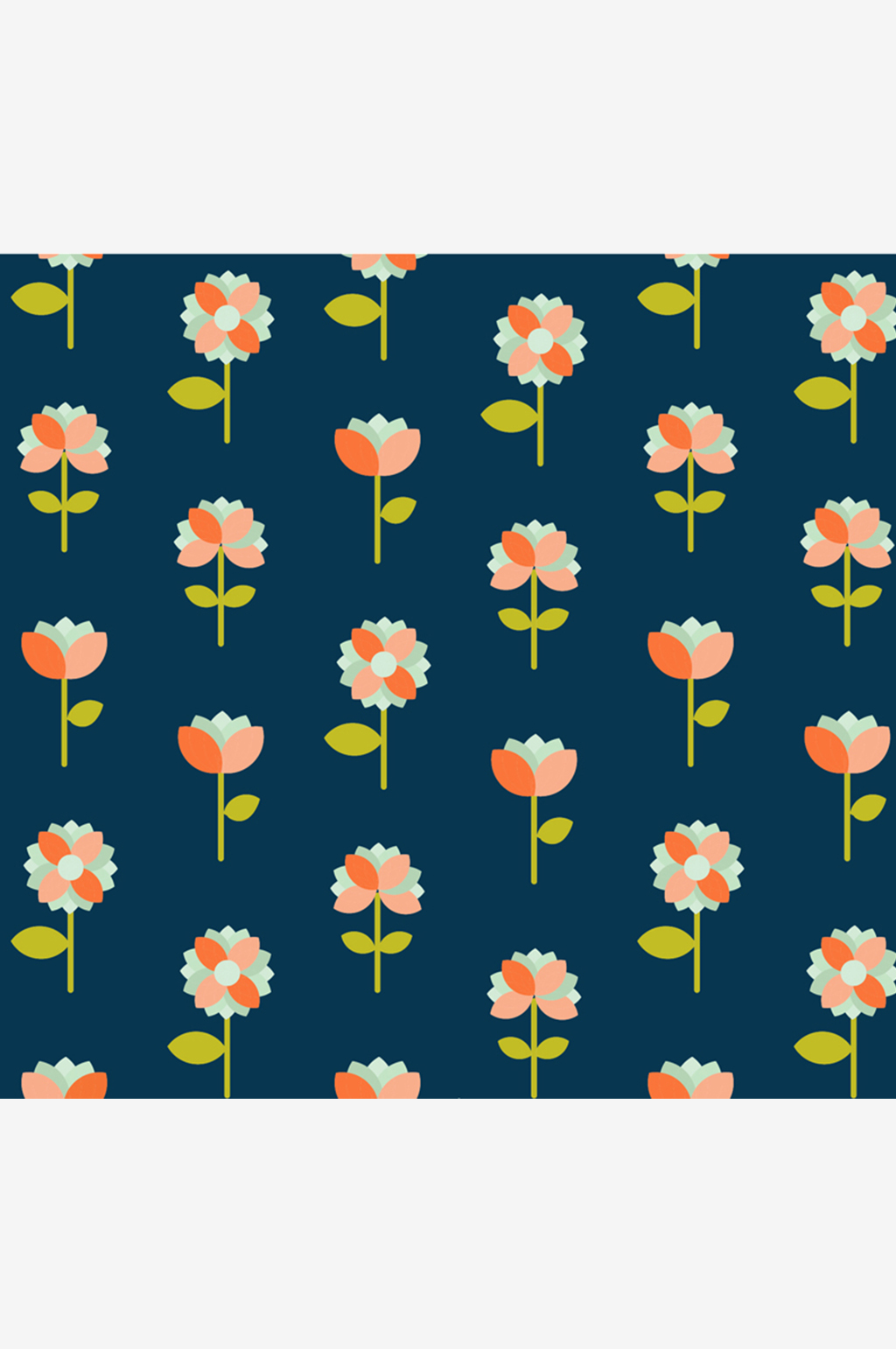 扁平化花朵无缝背景矢量素材