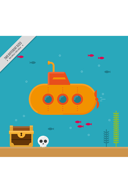 创意海底探险的潜水艇矢量图