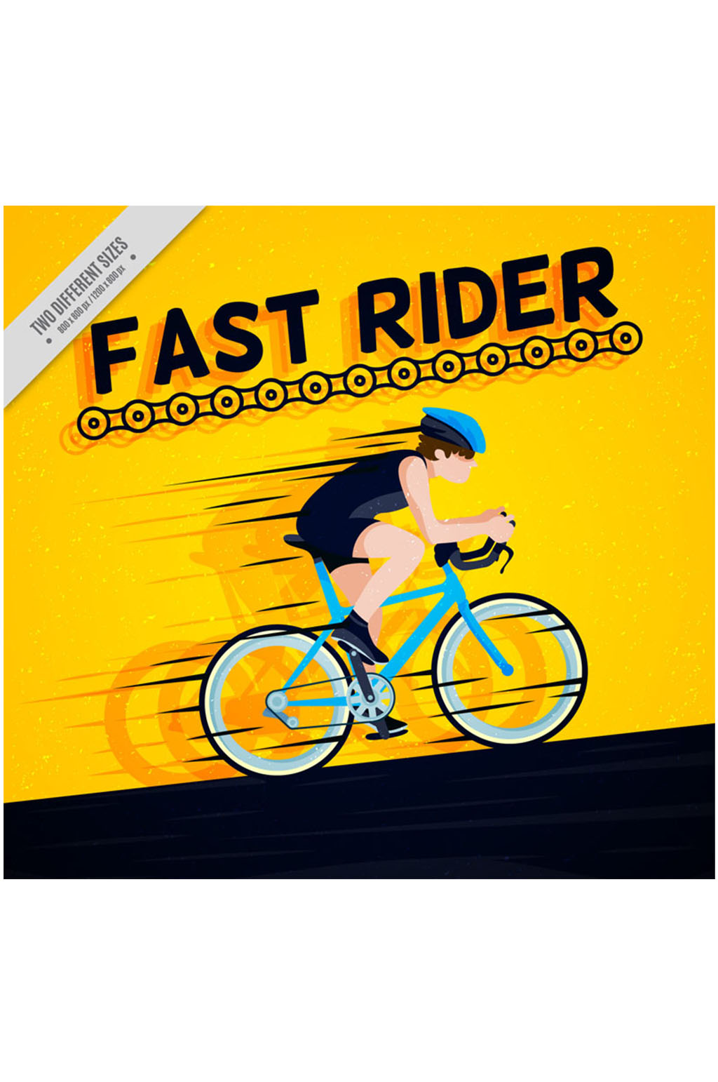 快速骑车的骑手矢量素材