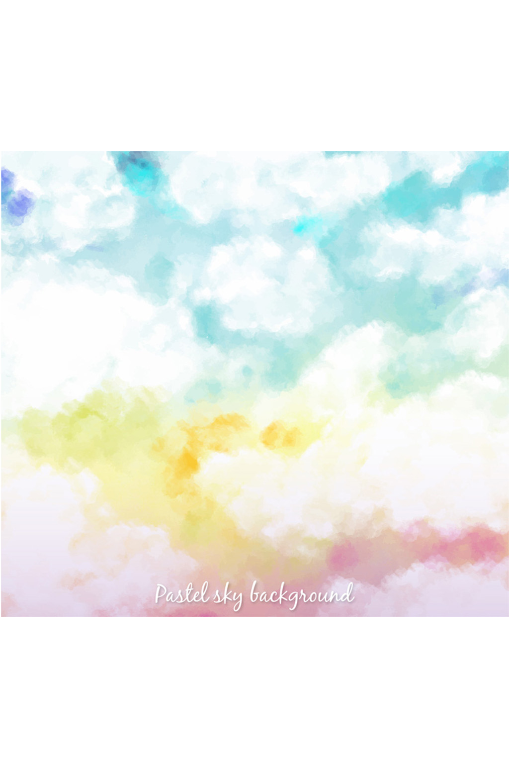 粉彩绘天空云朵背景矢量素材