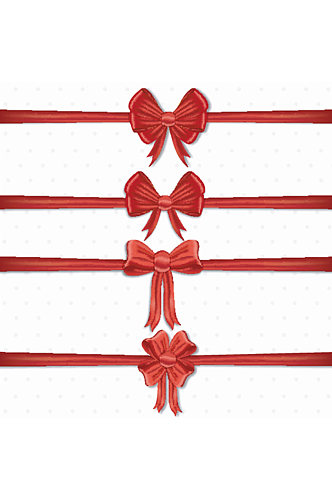 4款精美红色丝带矢量素材