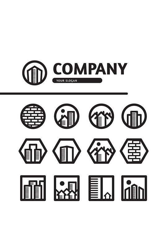 13款创意房地产公司标志矢量素材