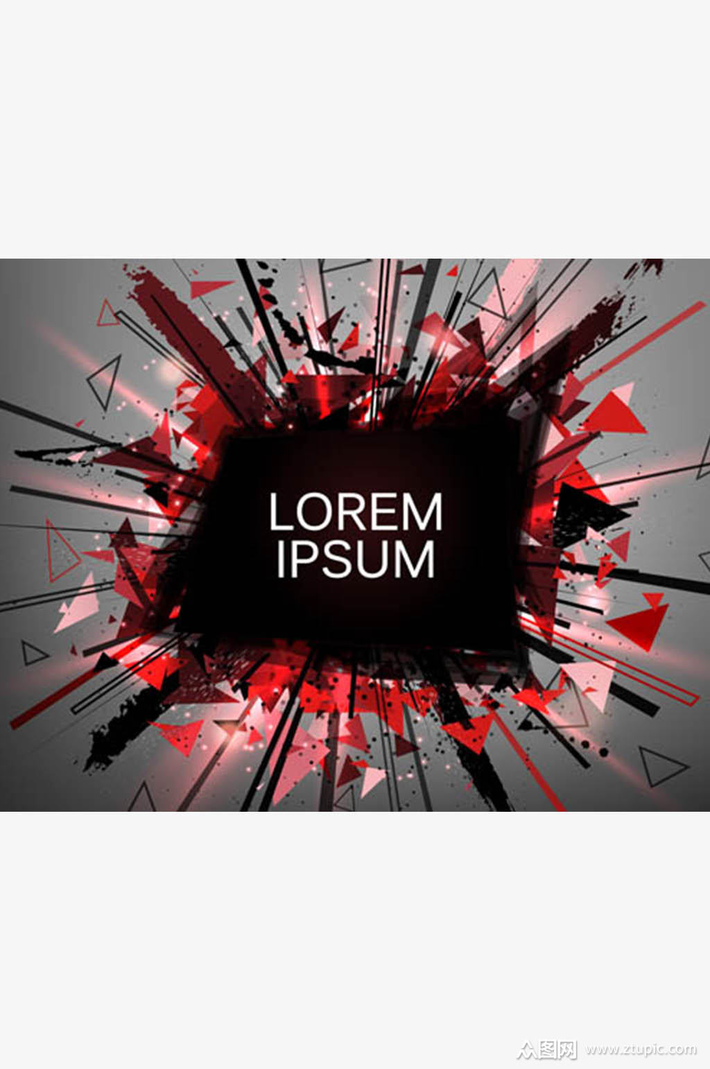 精美红色炸裂效果矢量素材