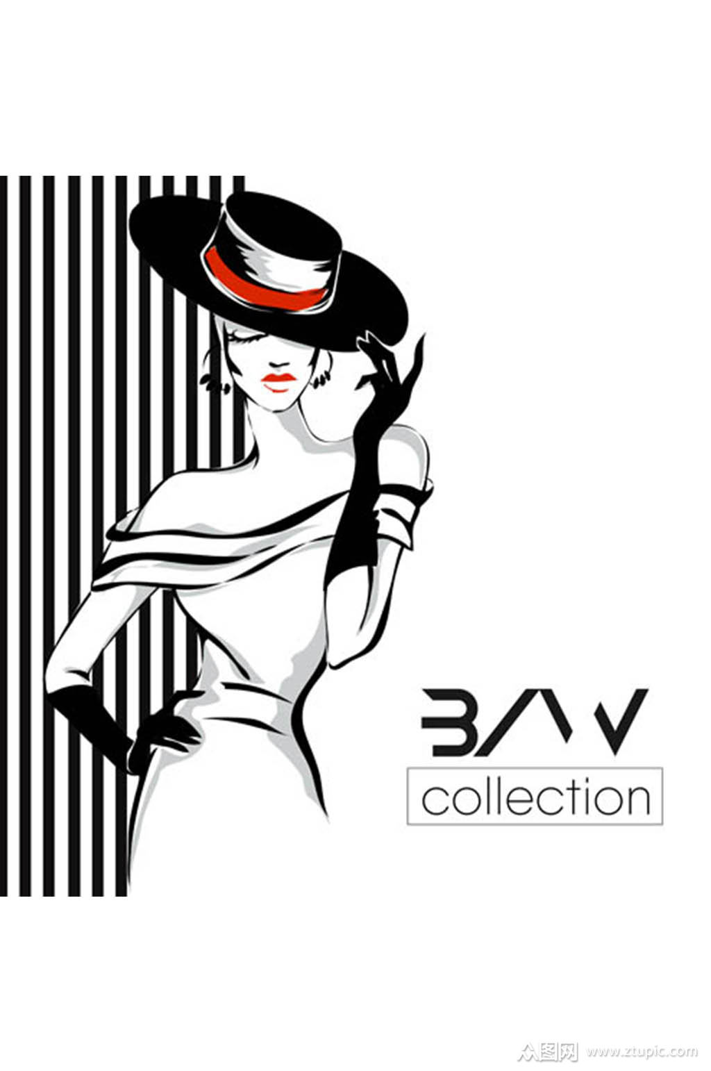 精美黑白人物矢量素材模板下载-编号681637-众图网