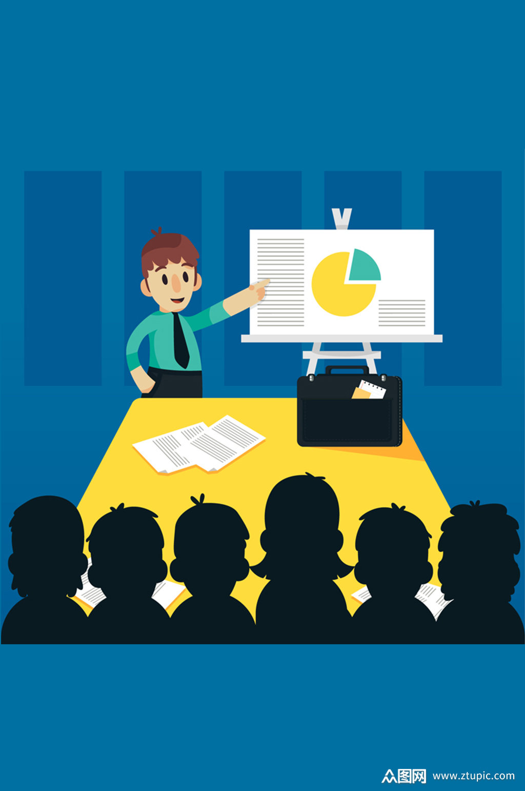 进行商务演示的男子矢量素材素材