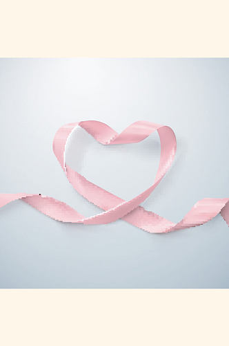 粉色丝带编织的爱心矢量素材