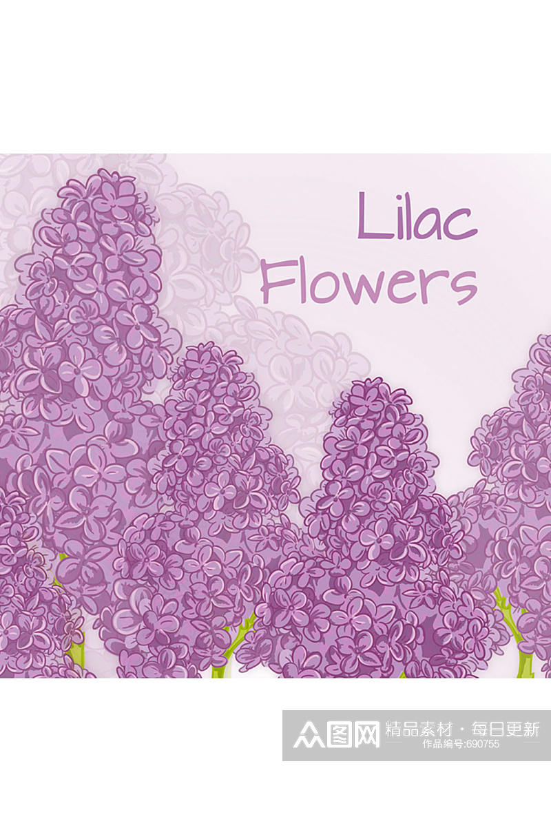 紫色花卉矢量素材素材
