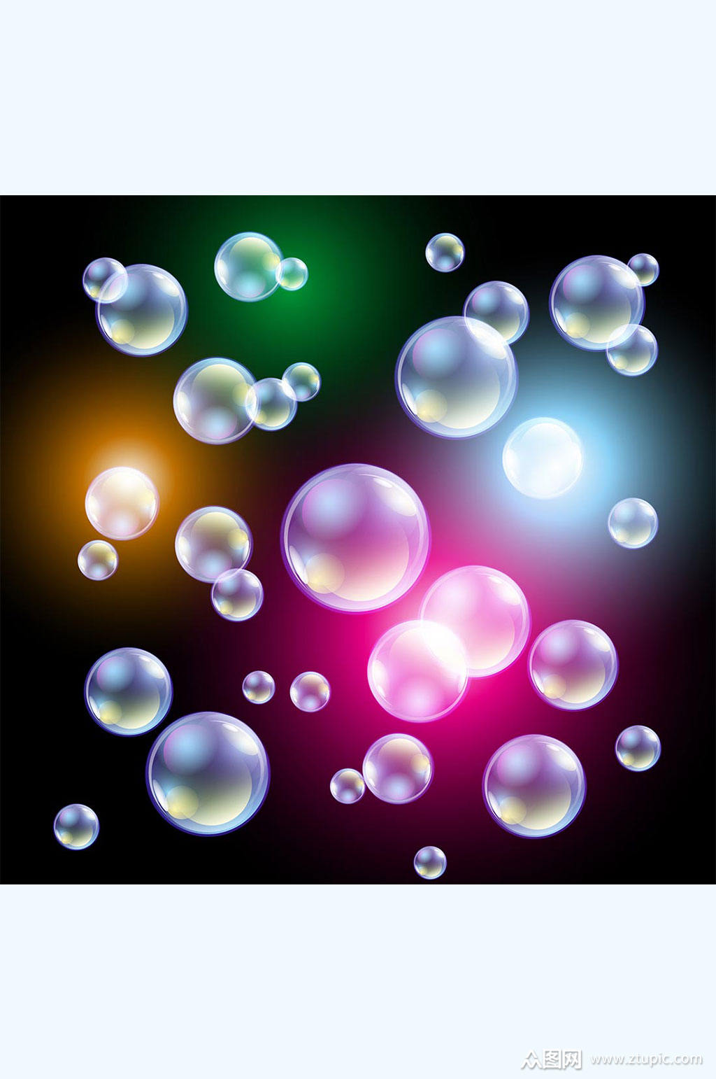 多彩混色气泡背景矢量素材