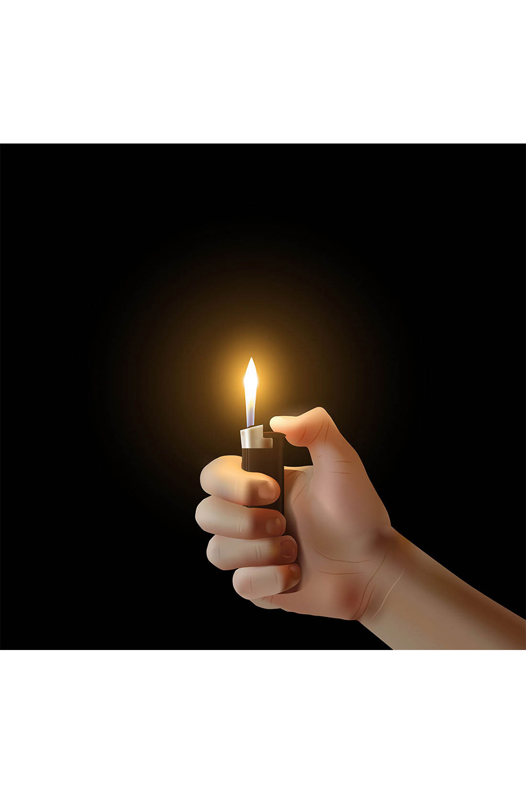 拿着火机的手臂矢量素材