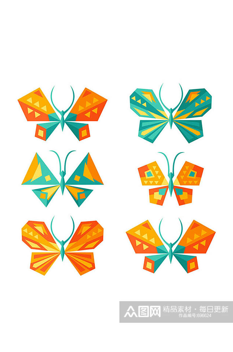 9款创意蝴蝶设计矢量素材素材