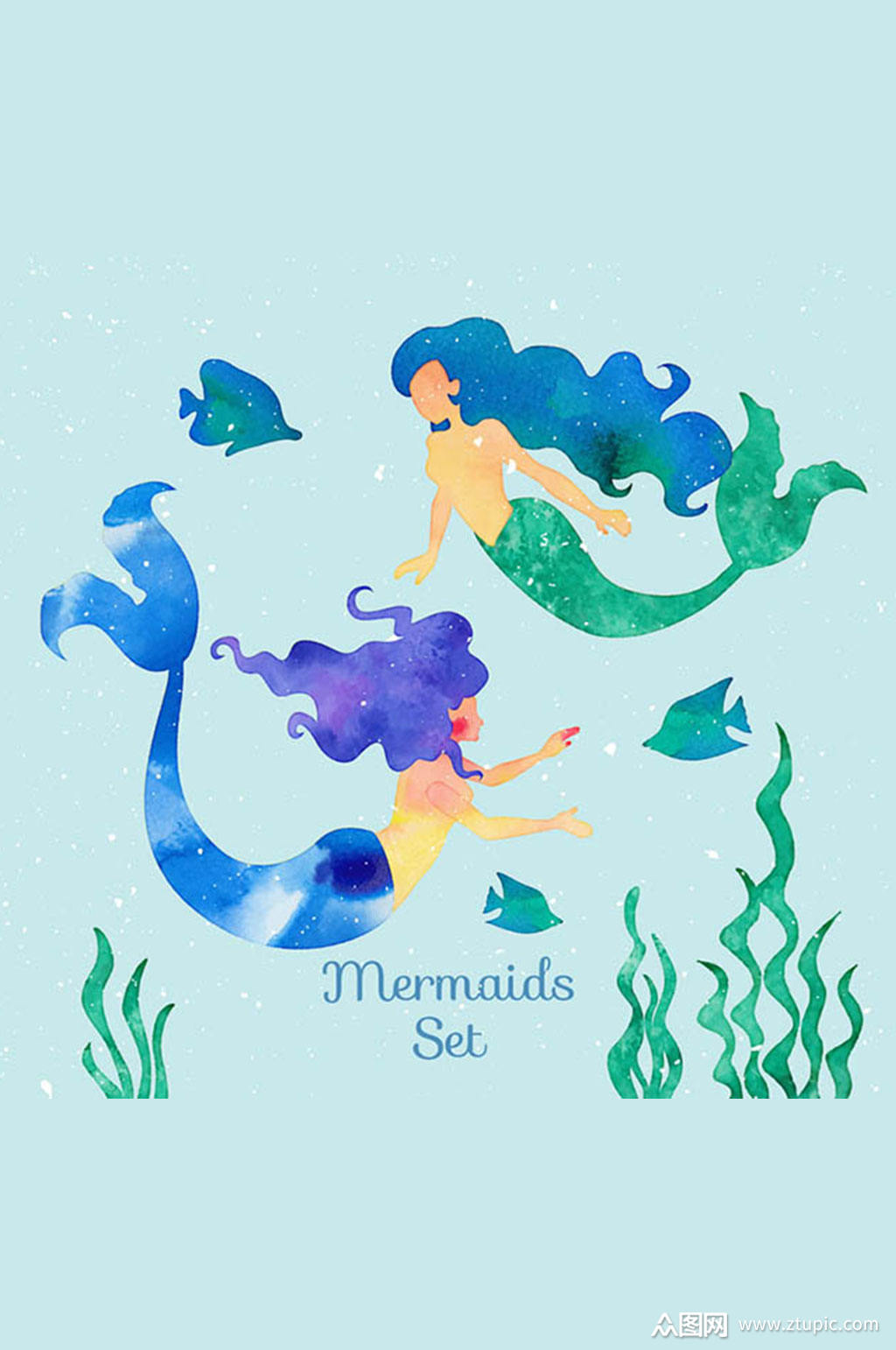 人鱼矢量素材素材免费下载,本作品是由60姽婳上传的原创免抠元素