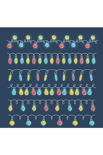 6款彩绘节日灯串矢量素材