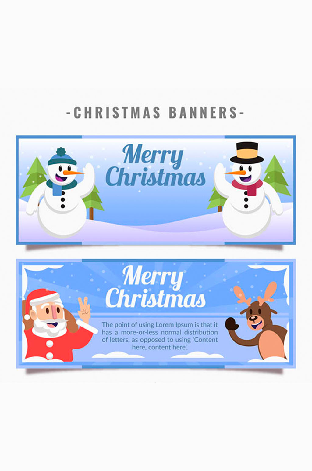 2款卡通圣诞节banner矢量素材素材