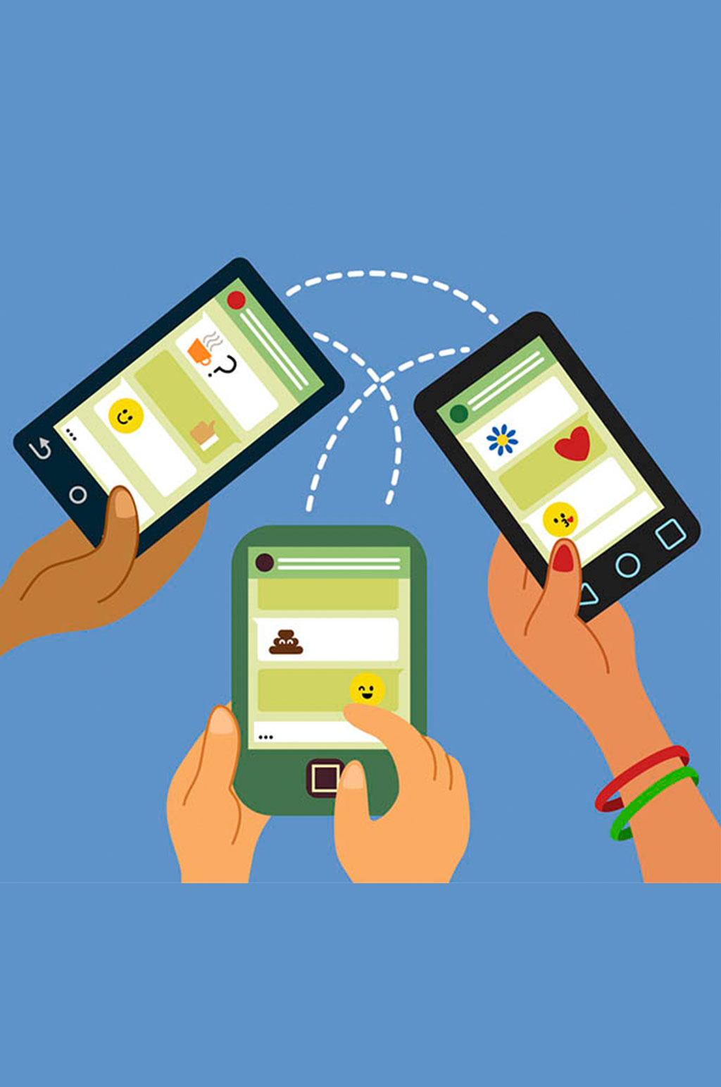 分享信息的手机插画矢量素材