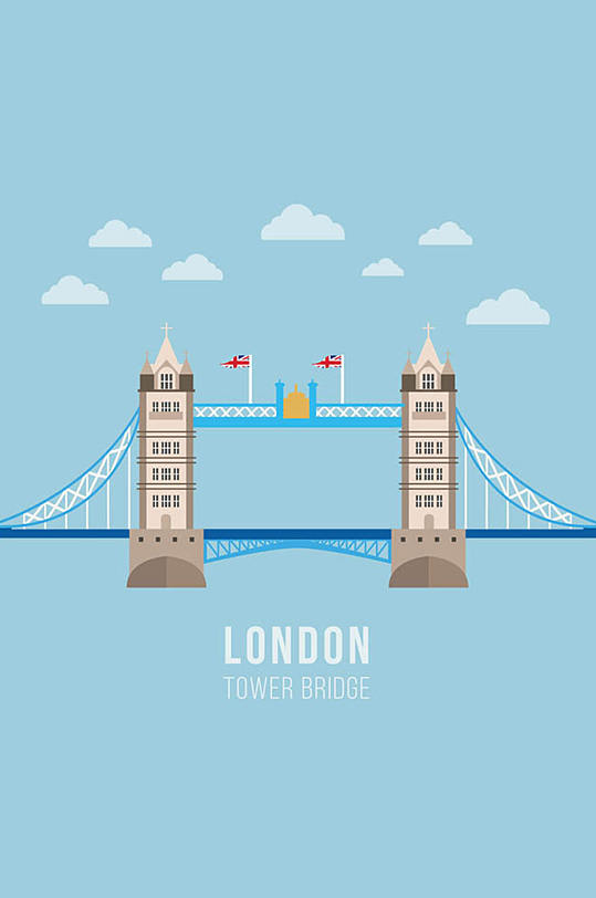创意伦敦塔桥矢量素材
