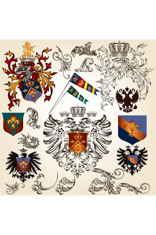 精美双头鹰矢量素材