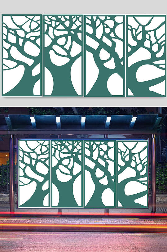 绿色抽象树木矢量素材