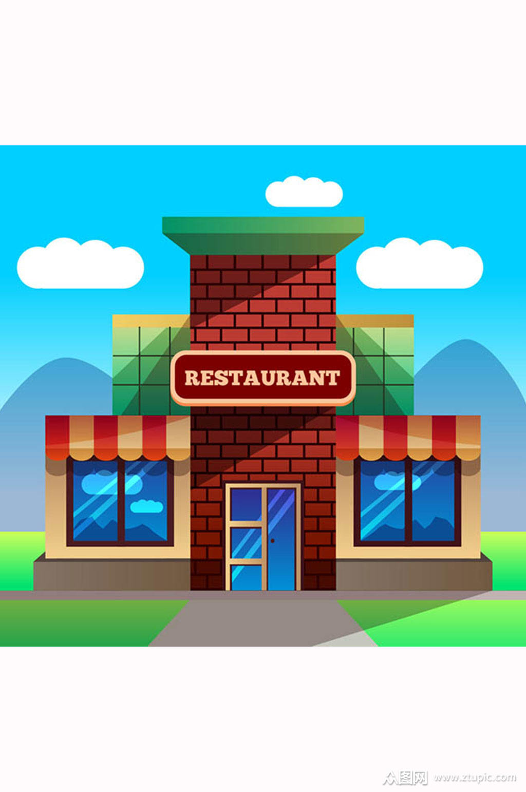 创意餐馆设计矢量素材素材