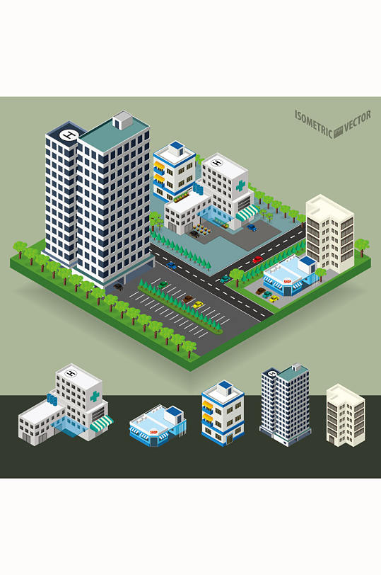 精美城市缩略图矢量素材