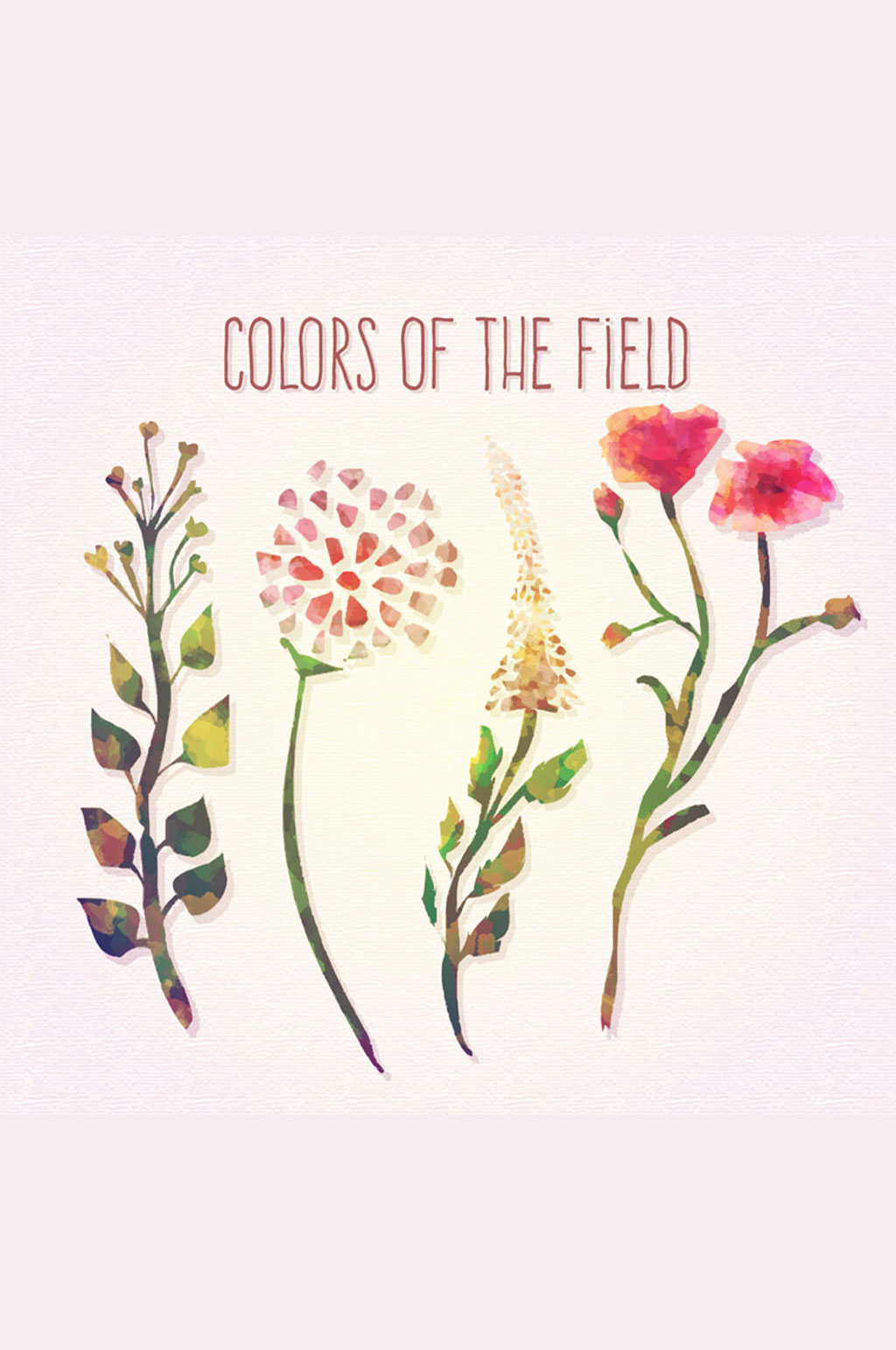 4款彩色花卉设计矢量素材