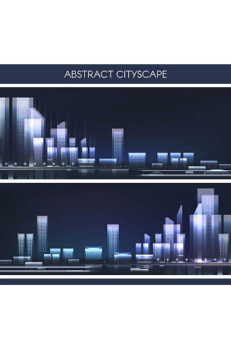 简约城市夜景矢量素材